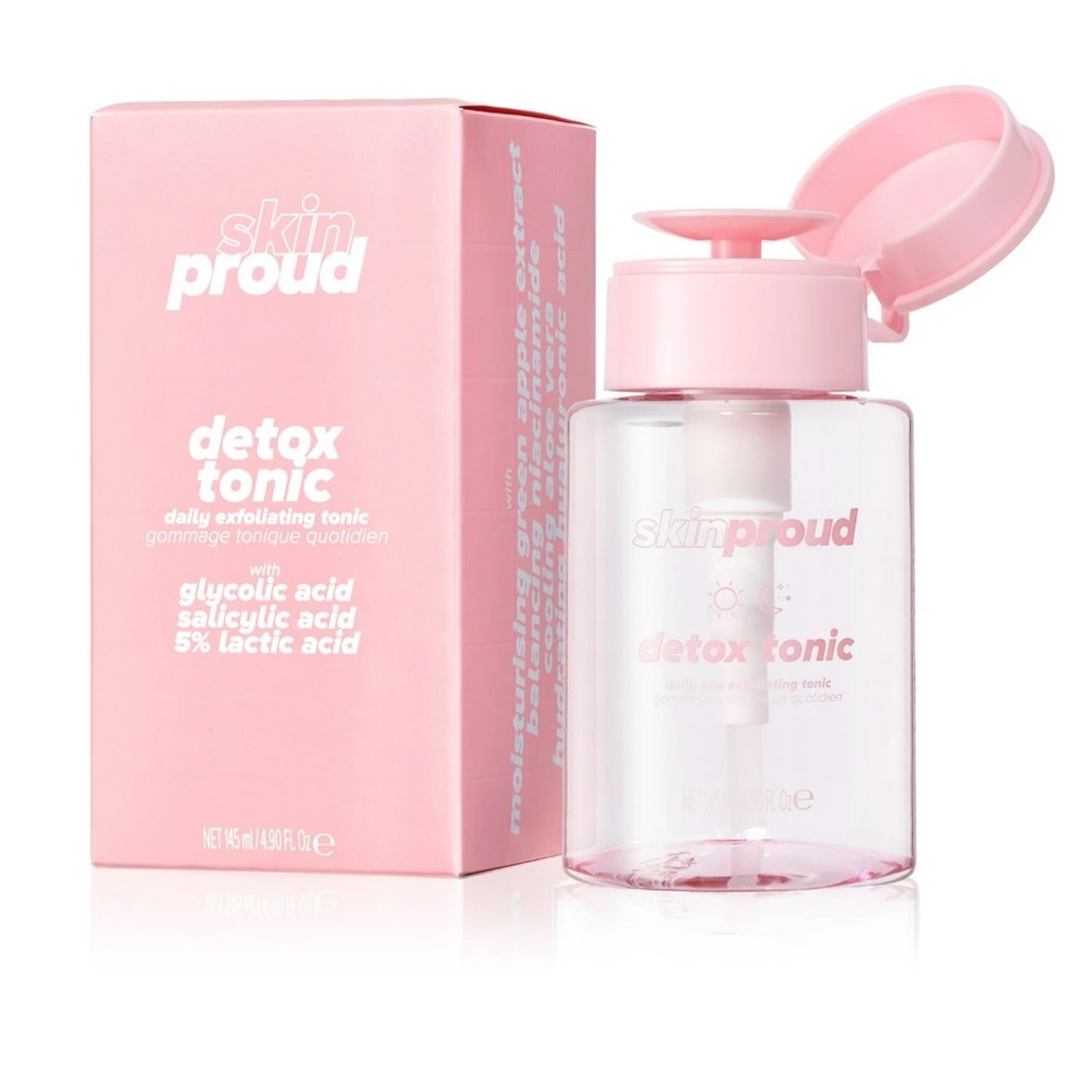 Skin Proud Daily Exfoliating Face Tonic with 5% Lactic Acid & Glycolic Acid